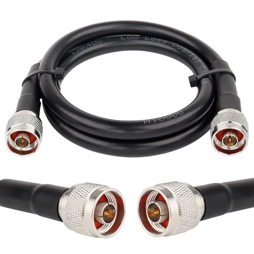 Miniatura 6 de XRDS -RF Cable de extensión coaxial macho N a N macho de 2 pies, baja pérdida KMR400 tipo N