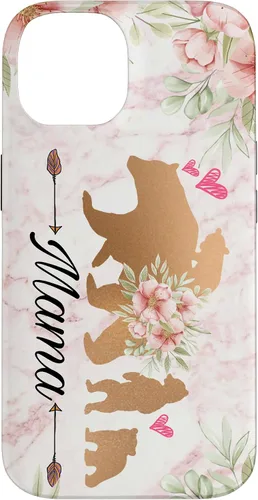 Miniatura 4 de iPhone 15 Plus Mama Bear & Cubs Design Phone Grip para mamá - Funda para 3 niños