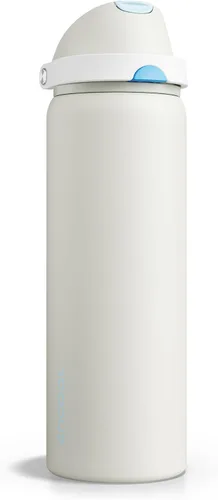 Miniatura 51 de ENCOOL Botella de agua aislada con popote, botella de agua de acero inoxidable con tapa de botón, a prueba de fugas y sin BPA, mantiene el frío Atún