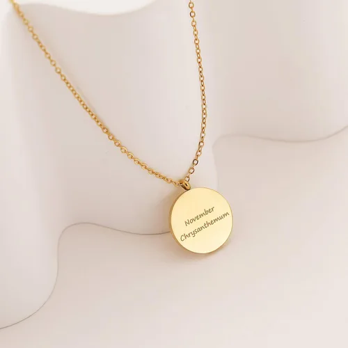 Miniatura 5 de FANCY SHINY Collar con colgante de acero inoxidable grabado para mujer regalo para ella