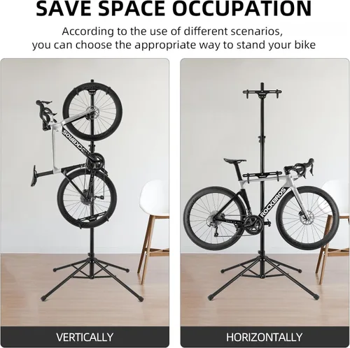 Miniatura 4 de ROCKBROS 2 soportes de almacenamiento de bicicletas para interiores, ajustable, para pared, vertical, 68.11-110.2 pulgadas, para carretera, MTB e
