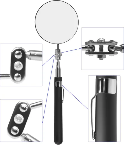 Miniatura 4 de Espejo de inspección telescópico, espejo de inspección circular, espejo de inspección telescópico, espejo de inspección flexible de rotación 360