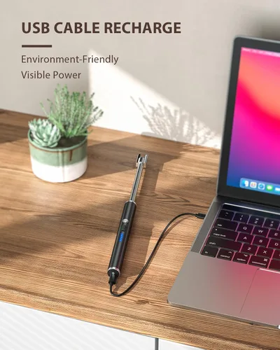 Miniatura 5 de RONXS Encendedores de velas, encendedor eléctrico largo recargable USB con pantalla de batería LED, encendedor de arco de plasma de cuello flexible