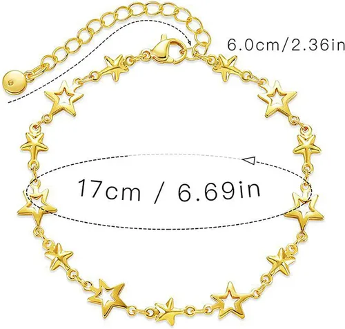 Miniatura 43 de Delicadas pulseras de oro para mujer, chapado en oro 18, ajustable, mal de ojo, mariposa, cuentas, perla, corazón, turquesa, hecha a mano para mujer