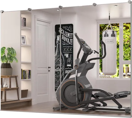 Miniatura 11 de Keonjinn Espejo de gimnasio en casa, 48 x 24 pulgadas x 2 piezas, espejo de ejercicio grande, espejos de cuerpo completo sin marco, vidrio templado