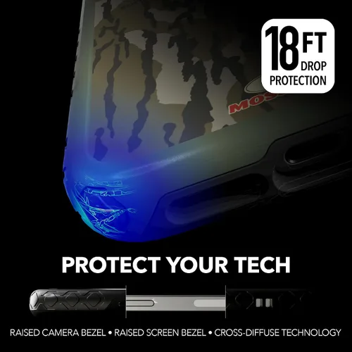 Miniatura 3 de cellhelmet Mossy Oak Agua Yellowfin Funda de doble capa en gris diseñada para iPhone 13 Mini a prueba de golpes y caídas, duradera, como se ve