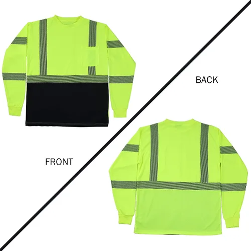 Miniatura 6 de VENDACE 3 piezas de camisetas de seguridad reflectantes de alta visibilidad de manga larga para trabajo en construcción para hombres Clase 3