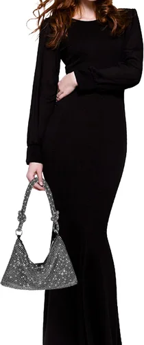 Miniatura 4 de Bolso de noche brillante con diamantes de imitación, bolso de mano plateado tipo clutch para mujeres, bolsos cruzados para fiesta, baile