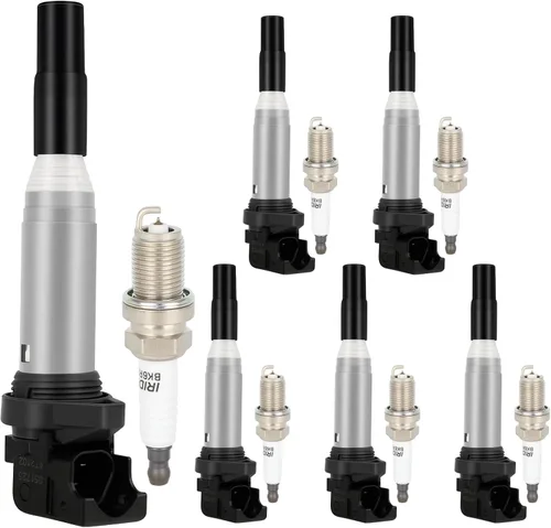 Miniatura 7 de bobinas de encendido y bujías de iridio UF592 5C1695 5C1476 128i 135i 335i 325i 328i 330i E60 M5 525xi 528i N54 X3 X5 X6 Z4 2003-2016 6+6
