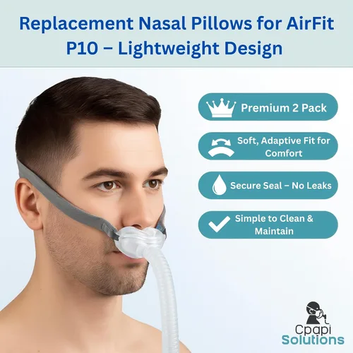 Miniatura 6 de Repuesto CPAP para almohada nasal AirFit P10 mediana y grande diseñada para almohada nasal CPAP, sellado suave y seguro para reducir los puntos