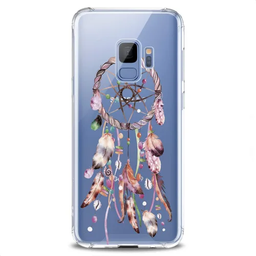 Miniatura 8 de Funda compatible con Samsung S25 S24 S23 FE S22 Plus S21 Ultra S20+ S10e Note 20 S9 Clear Tribal Totem Design Print Phone Cute Pink Feather Catcher