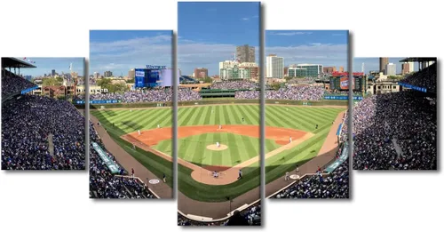 Miniatura 44 de Arte para pared, lienzo para estadio deportivo, arte para pared, diseño de campo de Wrigley en Chicago, pinturas de Chicago, impresiones sobre