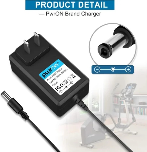 Miniatura 2 de (6.6 pies de largo) 12V 2A Ac Dc adaptador cargador para Life Fitness X1 X3 X5 X8 GO Console Fitness Gear 810E 820E 830E máquina elíptica