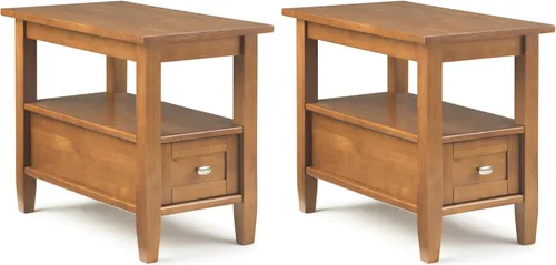 Miniatura 28 de SIMPLIHOME Warm Shaker - Mesa auxiliar de madera maciza de 20 pulgadas de ancho x 20 pulgadas de alto, color marrón carbón envejecido, mesa