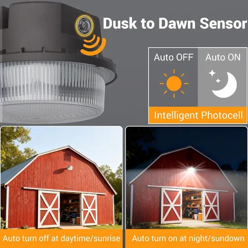 Miniatura 4 de Luz LED de granero del anochecer al amanecer con fotocélula, 55 W, 7500 lúmenes, 5000 K, incandescente de 500 W, reemplazo HID de 200 W, luz