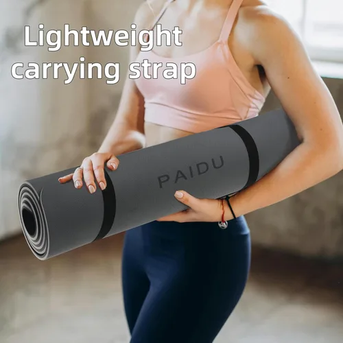 Miniatura 5 de PAIDU Yoga Mat Non Slip Anti-tear,extra thick-2/5 inch（10MM）High Resiliency Professional POE Yoga Mats for Women Men Kids,72"x24"inch,Workout, Yoga