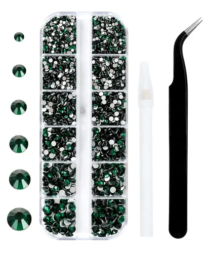 Miniatura 32 de 3792 diamantes de imitación con parte trasera plana para manualidades, piedras preciosas de cristal para uñas, diamantes de imitación brillantes