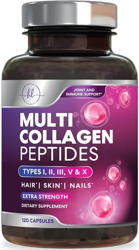 Péptidos de colágeno múltiple – Colágeno hidrolizado tipos I, II, III, V, X – El mejor soporte para el cabello, la piel, las uñas y las