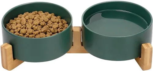 Miniatura 9 de Juego de cuencos de cerámica para gatos y perros pequeños, modernos cuencos para alimentos y agua para mascotas de tamaño pequeño con soporte