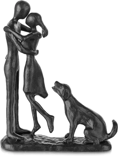 Sziqiqi Regalos de hierro de aniversario para ella, escultura de amor para pareja, regalo de hierro para pareja, novia, esposa, él, estatua negra,