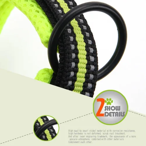 Miniatura 4 de Creation Core Collar reflectante para perro con anillo de malla transpirable, suave acolchado de nailon ajustable, collar para mascotas, 0.6 Negro