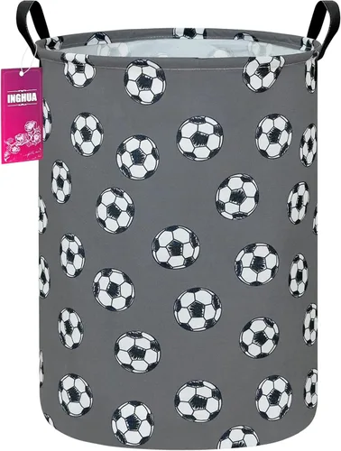 Miniatura 16 de Cesta de lavandería grande de tela de lona ligera, cesta de almacenamiento para juguetes, ropa sucia plegable, impermeable, para dormitorios