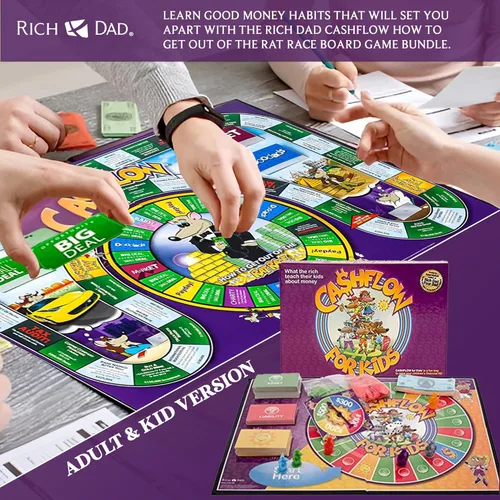 Miniatura 3 de Rich Dad Cashflow Juego de mesa How to Get Out of The Rat Race, versión para adultos y niños, divertidos y educativos juegos de aprendizaje