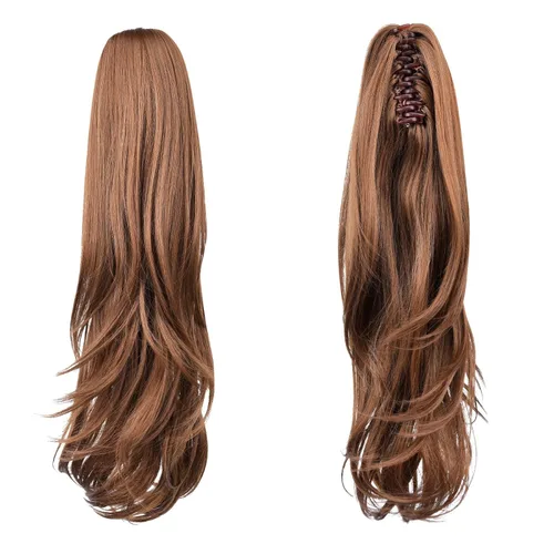 Miniatura 172 de Extensiones de cola de caballo de cabello rubio, extensiones de cola de caballo para mujer, pinza de extensiones de cabello rizado de 12 pulgadas
