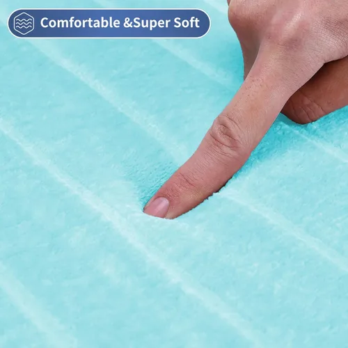 Miniatura 6 de SWEMSTAR Alfombra de baño de espuma viscoelástica con alfombra de inodoro, tapete de baño absorbente de agua para suelo de baño, antideslizante