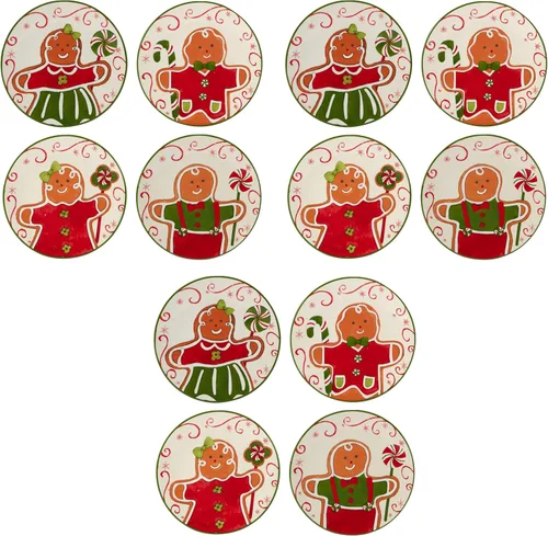 Miniatura 8 de Certified International Holiday Magic Gingerbread - Platos de canapé/almuerzo/merienda de 6 pulgadas, juego de 4