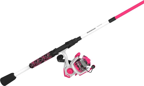 Miniatura 4 de Zebco Roam - Combo de carrete giratorio y caña de pescar, varilla de fibra de vidrio, mango cómodo dividido, perilla de mango suave al tacto, Rosa