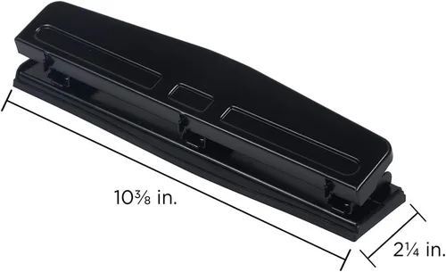 Miniatura 6 de JAM PAPER Perforadora de metal con 3 agujeros, color negro, capacidad de 10 hojas, se vende individualmente