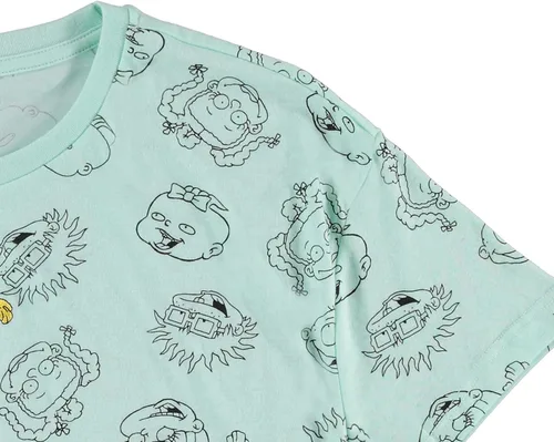 Miniatura 4 de Nickelodeon Camisa de moda de los años 90 de Rugrats Angelica y Reptar Allover Crop Top Skimmer Tee