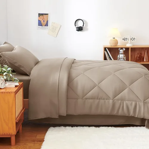 Miniatura 291 de CozyLux Juego de edredón tamaño King, color naranja quemado, toda la ropa de cama en una sola bolsa, 7 piezas: edredón, fundas de almohada