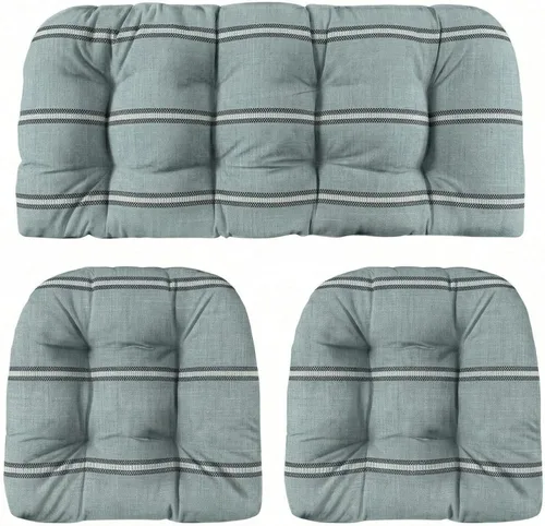 Miniatura 84 de RSH DECOR: Sunbrella 3-Piece Tufted Wicker Cushion Set 44" x 22" & 22" x 22" Outdoor Loveseat & U-Shaped Seat Cushions Crafted with