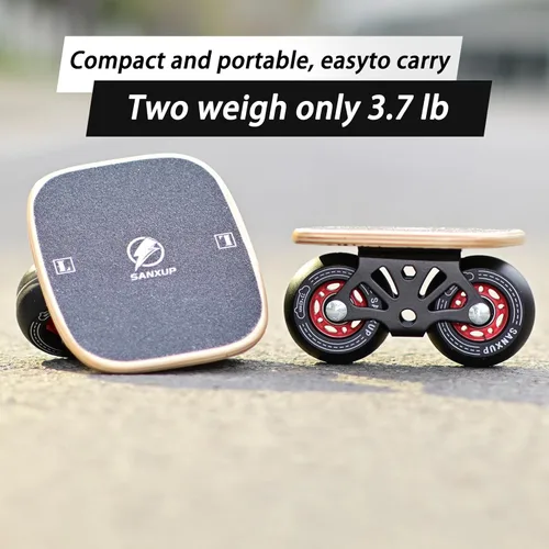 Miniatura 6 de FreeSkates - Patines portátiles con plataforma de aleación de aluminio antideslizante, patineta dividida con ruedas de poliuretano, rodamientos