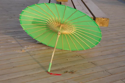 Miniatura 25 de Parasol de tela de bambú liso, ideal para recuerdos de fiesta de boda (fucsia)
