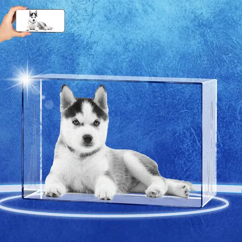Miniatura 9 de Regalos conmemorativos personalizados para mascotas, marco de fotos de cristal 3D de perros o gatos, marco de fotos grabado con láser personalizado