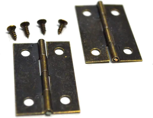 Miniatura 3 de 10 bisagras de bronce vintage de latón plegables con tornillos para puertas, ventanas, muebles, armario, cajas de madera, cajas, cajas, cajas