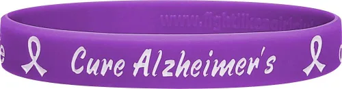 Miniatura 3 de Fight Like a Girl Paquete de 10 pulseras con texto en inglés "I Wear Purple for The Lost Memories of Someone Who Means The World To Means The World