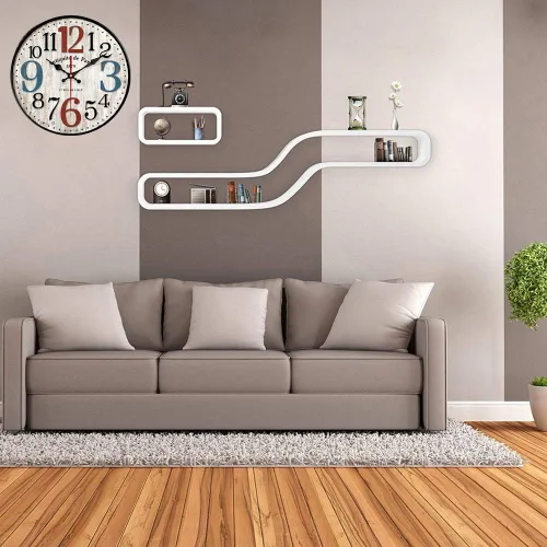Miniatura 5 de YeYo Reloj de pared simple de estilo europeo de madera MDF impermeable, decoración artística silenciosa para decoración del hogar, sala de estar