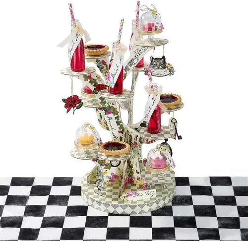 Miniatura 2 de Talking Tables Soporte para cupcakes y tartas de Alicia en el país de las maravillas, decoración de fiesta de té con sombrerero loco, decoración