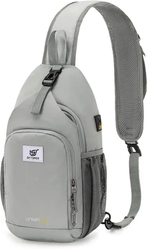 Miniatura 13 de SKYSPER - Mochila de bandolera con bloqueo RFID, mochila de hombro cruzada, para senderismo y viajes, para mujeres y hombres (cian)