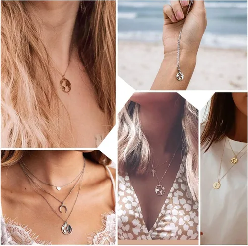 Miniatura 2 de ChicSilver Collar de moneda de plata de ley, collar con colgante de moneda para mujer (con caja de regalo)