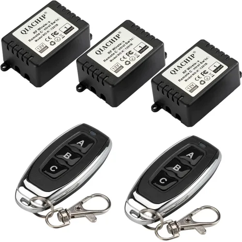 Miniatura 11 de QIACHIP DC 12V 1CH 433MHz control remoto inalámbrico de relé RF interruptor momentáneo de luz transmisor con receptor (1 relé)