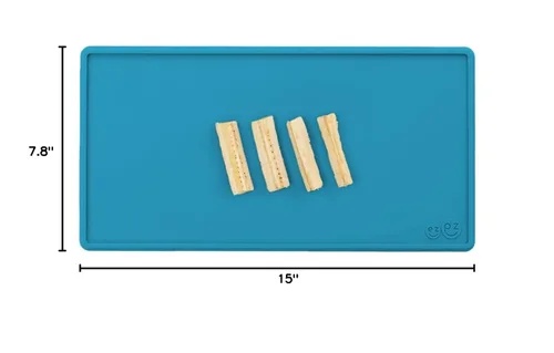 Miniatura 8 de ezpz Mantel individual pequeño (azul) – 6 meses + – Antideslizante, 100% silicona individual para bebés y niños pequeños – Se adapta a la mayoría