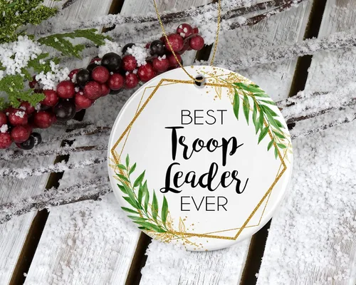 Miniatura 2 de Adorno de Navidad para líder de tropas, regalo de Navidad para líder de tropa, el mejor líder de tropas del mundo, el mejor líder de tropas de todos