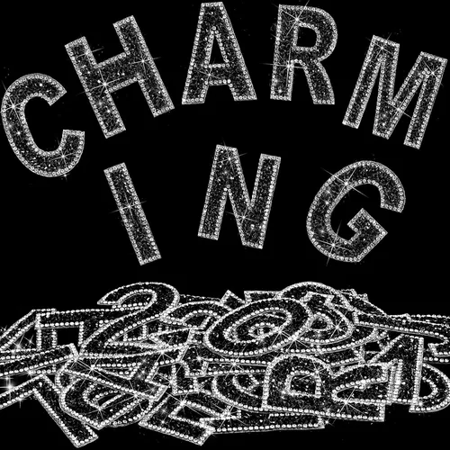 Miniatura 19 de WILLBOND - 37 piezas de calcomanías de letras con strass grandes, alfabeto de purpurina, número de cristal, calcomanías brillantes autoadhesivas