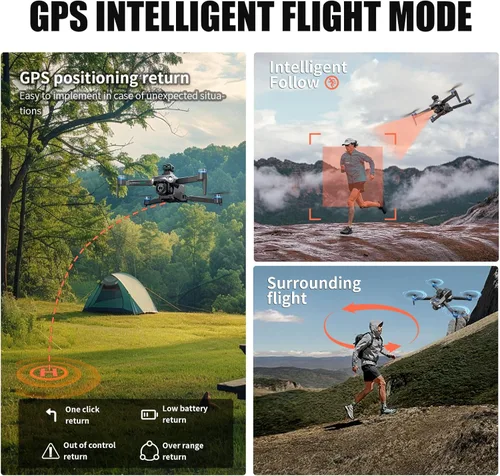Miniatura 2 de Drones con cámara para adultos 4K, control remoto con pantalla grande, FPV Drone con tiempo de vuelo de 50 minutos, GPS de retorno automático, dron