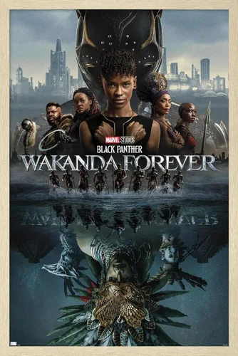 Miniatura 7 de Marvel Black Panther: Wakanda Forever - Póster de pared de una hoja, 22.4 pulgadas de largo x 14.7 pulgadas de ancho, versión enmarcada de madera